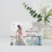 Zal je mijn Bridesmaid Bride en Butterflies zijn? Briefkaart (Staand voorkant)