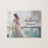 Zal je mijn Bridesmaid Bride en Butterflies zijn? Legpuzzel (Horizontaal)