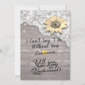 Zal je mijn Bridesmaid Chic Lace Sunflower Wood zi Kaart (Voorkant)