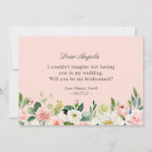 Zal je mijn Bridesmaid Cinnamon Roos Floral zijn? Kaart (Achterkant)