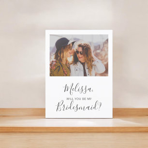 Zal je mijn Bridesmaid eenvoudige foto zijn? Uitnodiging Briefkaart