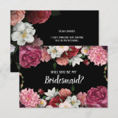 Zal je mijn Bridesmaid Elegant Burgundy Flowers zi (Voorkant / Achterkant)
