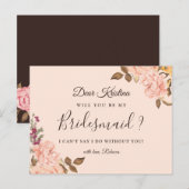 Zal je mijn Bridesmaid Elegant Victoria Floral zij Uitnodiging Briefkaart (Voorkant / Achterkant)