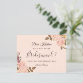 Zal je mijn Bridesmaid Elegant Victoria Floral zij Uitnodiging Briefkaart (Staand voorkant)