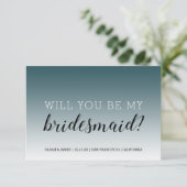 Zal je mijn Bridesmaid Emerald Ombre zijn? Kaart (Staand voorkant)