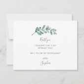 Zal je mijn Bridesmaid Eucalyptus Geometric zijn? (Achterkant)