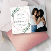 Zal je mijn Bridesmaid Eucalyptus Geometric zijn? Uitnodiging Briefkaart