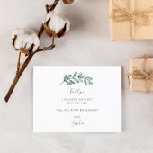 Zal je mijn Bridesmaid Eucalyptus Geometric zijn? Uitnodiging Briefkaart