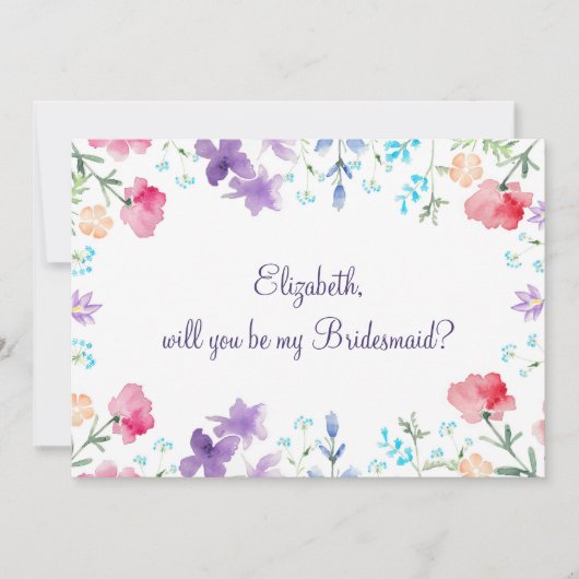 Zal je mijn Bridesmaid Floral uitnodiging zijn? (Voorkant)