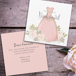 Zal je mijn Bridesmaid Floral Waterverf Blush zijn Kaart