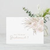Zal je mijn Bridesmaid Floral zijn? Kaart (Staand voorkant)