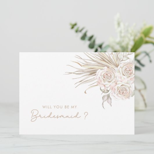 Zal je mijn Bridesmaid Floral zijn? Kaart (Staand voorkant)
