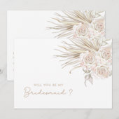 Zal je mijn Bridesmaid Floral zijn? Kaart (Voorkant / Achterkant)