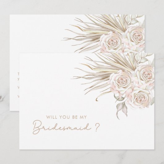 Zal je mijn Bridesmaid Floral zijn? Kaart (Voorkant / Achterkant)