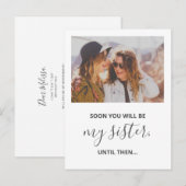 Zal je mijn Bridesmaid Funny foto zijn? Uitnodiging Briefkaart (Voorkant / Achterkant)