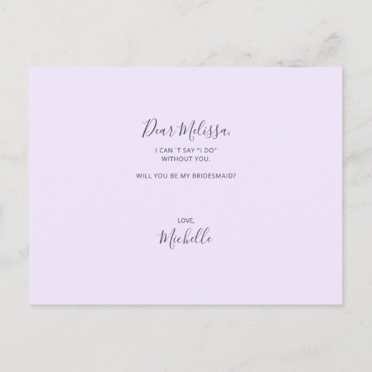Zal je mijn Bridesmaid gewoon grappig zijn? Uitnodiging Briefkaart (Achterkant)
