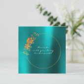 Zal je mijn Bridesmaid Gold Aquatic Blauwgroen zij Kaart (Staand voorkant)