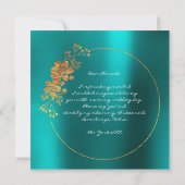 Zal je mijn Bridesmaid Gold Aquatic Blauwgroen zij Kaart (Achterkant)