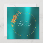 Zal je mijn Bridesmaid Gold Aquatic Blauwgroen zij Kaart (Voorkant)