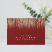 Zal je mijn Bridesmaid Golden Red Kraft zijn? Kaart (Staand voorkant)