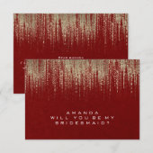 Zal je mijn Bridesmaid Golden Red Kraft zijn? Kaart (Voorkant / Achterkant)