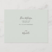 Zal je mijn Bridesmaid grappny Sage Green zijn? Uitnodiging Briefkaart (Achterkant)