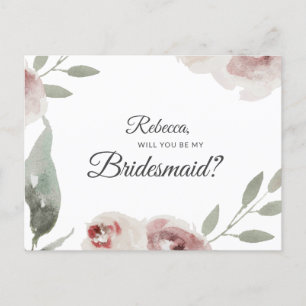 Zal je mijn Bridesmaid Greenery Eucalyptus zijn? Aankondigingskaart
