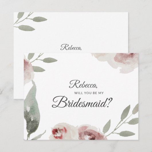 Zal je mijn Bridesmaid Greenery Eucalyptus zijn? Aankondigingskaart (Voorkant / Achterkant)