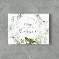 Zal je mijn Bridesmaid Greenery Sketch Foliage zij