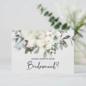 Zal je mijn Bridesmaid Ivory White Floral zijn? (Staand voorkant)