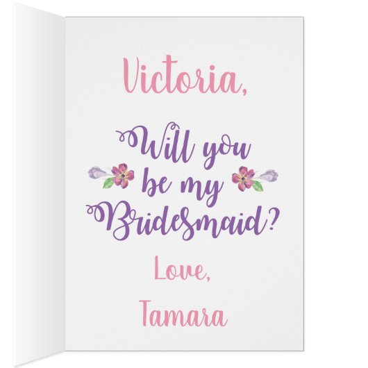 Zal je mijn Bridesmaid-kaart zijn? (Binnen (Rechts))
