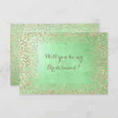 Zal je mijn Bridesmaid Mint Gold Champaign zijn? Kaart (Voorkant / Achterkant)