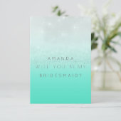Zal je mijn Bridesmaid Mint Silver Glitter zijn? Kaart (Staand voorkant)
