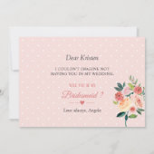 Zal je mijn Bridesmaid Modern Bloom Floral zijn? Kaart (Achterkant)