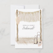 Zal je mijn Bridesmaid Modern Boho Roze zijn? (Voorkant)