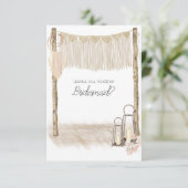 Zal je mijn Bridesmaid Modern Boho Roze zijn? (Staand voorkant)