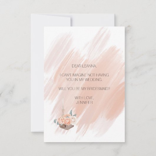 Zal je mijn Bridesmaid Modern Boho Roze zijn? (Achterkant)