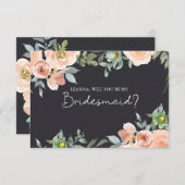 Zal je mijn Bridesmaid Peach Green Navy Pastel zij (Voorkant / Achterkant)