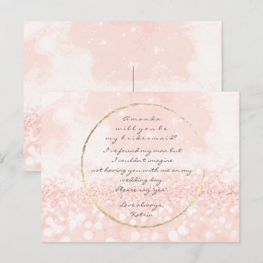 Zal je mijn Bridesmaid Roos zijn? Uitnodiging Briefkaart (Voorkant / Achterkant)