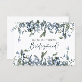 Zal je mijn Bridesmaid Sage Silver Green Floral zi