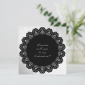 Zal je mijn Bridesmaid Silver Black zijn? Kaart (Staand voorkant)