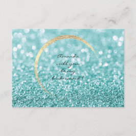 Zal je mijn Bridesmaid Tiffany Gold Glitter VIP zi Kaart