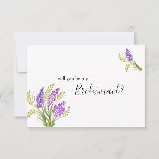 Zal je mijn Bridesmaid Waterverf Lavender zijn? (Voorkant)