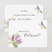 Zal je mijn Bridesmaid Waterverf Lavender zijn? (Voorkant / Achterkant)