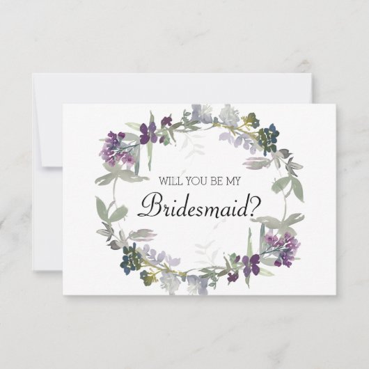 Zal je mijn Bridesmaid Waterverf Lavender zijn? (Voorkant)
