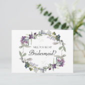 Zal je mijn Bridesmaid Waterverf Lavender zijn? (Staand voorkant)