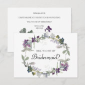 Zal je mijn Bridesmaid Waterverf Lavender zijn? (Voorkant / Achterkant)