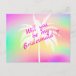 Zal je mijn Bridesmaid White Palm uitnodiging zijn Briefkaart