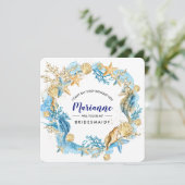 Zal je mijn Bridesmaid zijn? Beach Seaside Seashel Kaart (Staand voorkant)