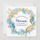 Zal je mijn Bridesmaid zijn? Beach Seaside Seashel Kaart (Voorkant)